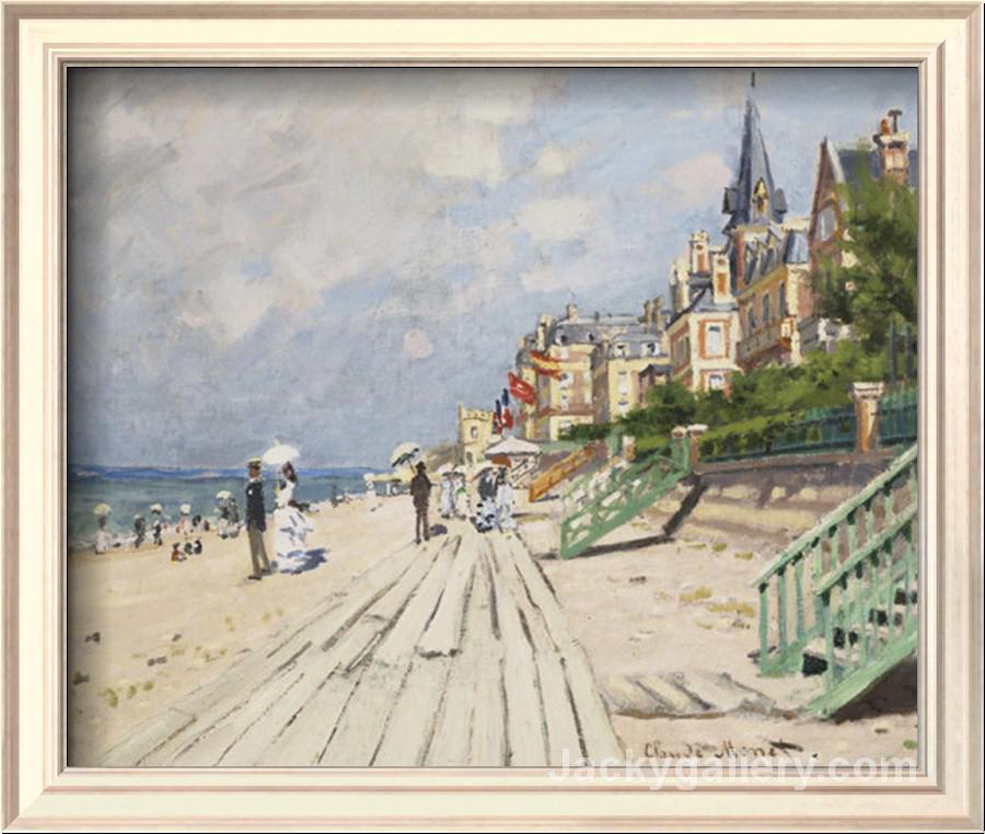 Beach at Trouville by Claude Monet paintings reproduction